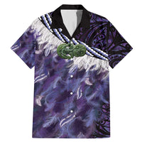 Purple Traditional Cloak Aotearoa Family Matching Mermaid Dress and Hawaiian Shirt Maori Paua Shell Korowai Pattern