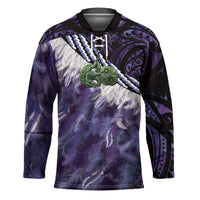 Purple Traditional Cloak Aotearoa Hockey Jersey Maori Paua Shell Korowai Pattern LT14 Unisex Purple - Polynesian Pride