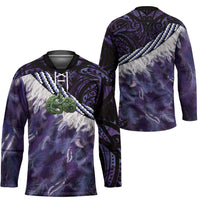 Purple Traditional Cloak Aotearoa Hockey Jersey Maori Paua Shell Korowai Pattern LT14 - Polynesian Pride