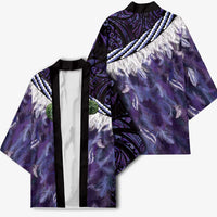 Purple Traditional Cloak Aotearoa Kimono Maori Paua Shell Korowai Pattern - Polynesian Pride