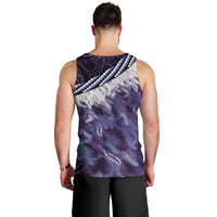 Purple Traditional Cloak Aotearoa Men Tank Top Maori Paua Shell Korowai Pattern LT14 - Polynesian Pride