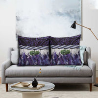 Purple Traditional Cloak Aotearoa Pillow Cover Maori Paua Shell Korowai Pattern - Polynesian Pride