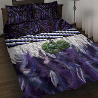 Purple Traditional Cloak Aotearoa Quilt Bed Set Maori Paua Shell Korowai Pattern LT14 Purple - Polynesian Pride