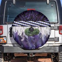 Purple Traditional Cloak Aotearoa Spare Tire Cover Maori Paua Shell Korowai Pattern