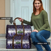 Purple Traditional Cloak Aotearoa Travel Bag Maori Paua Shell Korowai Pattern - Polynesian Pride