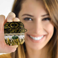 Yellow Traditional Cloak Aotearoa AirPods Case Maori Paua Shell Korowai Pattern LT14 - Polynesian Pride