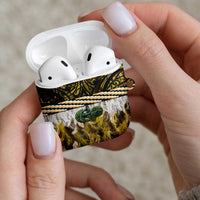 Yellow Traditional Cloak Aotearoa AirPods Case Maori Paua Shell Korowai Pattern LT14 - Polynesian Pride