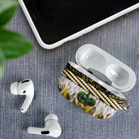 Yellow Traditional Cloak Aotearoa AirPods Case Maori Paua Shell Korowai Pattern LT14 - Polynesian Pride