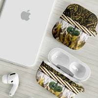 Yellow Traditional Cloak Aotearoa AirPods Case Maori Paua Shell Korowai Pattern LT14 - Polynesian Pride