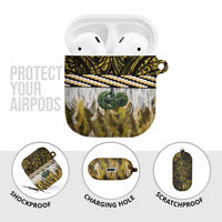 Yellow Traditional Cloak Aotearoa AirPods Case Maori Paua Shell Korowai Pattern LT14 - Polynesian Pride