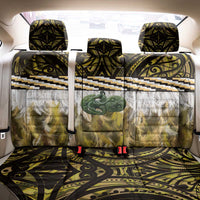 Yellow Traditional Cloak Aotearoa Back Car Seat Cover Maori Paua Shell Korowai Pattern