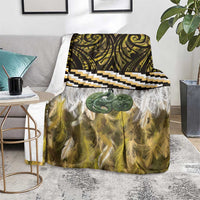 Yellow Traditional Cloak Aotearoa Blanket Maori Paua Shell Korowai Pattern LT14 - Polynesian Pride