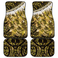 Yellow Traditional Cloak Aotearoa Car Mats Maori Paua Shell Korowai Pattern LT14 - Polynesian Pride