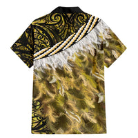 Yellow Traditional Cloak Aotearoa Family Matching Mermaid Dress and Hawaiian Shirt Maori Paua Shell Korowai Pattern