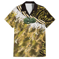 Yellow Traditional Cloak Aotearoa Hawaiian Shirt Maori Paua Shell Korowai Pattern LT14 Yellow - Polynesian Pride