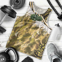 Yellow Traditional Cloak Aotearoa Men Tank Top Maori Paua Shell Korowai Pattern LT14 - Polynesian Pride