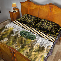 Yellow Traditional Cloak Aotearoa Quilt Bed Set Maori Paua Shell Korowai Pattern LT14 - Polynesian Pride