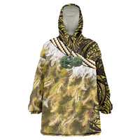 Yellow Traditional Cloak Aotearoa Wearable Blanket Hoodie Maori Paua Shell Korowai Pattern LT14 One Size Yellow - Polynesian Pride