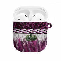 Pink Traditional Cloak Aotearoa AirPods Case Maori Paua Shell Korowai Pattern LT14 Pink - Polynesian Pride