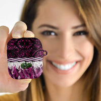 Pink Traditional Cloak Aotearoa AirPods Case Maori Paua Shell Korowai Pattern LT14 - Polynesian Pride