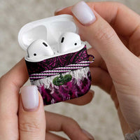 Pink Traditional Cloak Aotearoa AirPods Case Maori Paua Shell Korowai Pattern LT14 - Polynesian Pride