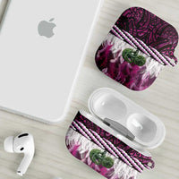 Pink Traditional Cloak Aotearoa AirPods Case Maori Paua Shell Korowai Pattern LT14 - Polynesian Pride