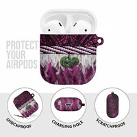 Pink Traditional Cloak Aotearoa AirPods Case Maori Paua Shell Korowai Pattern LT14 - Polynesian Pride