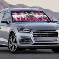 Pink Traditional Cloak Aotearoa Auto Sun Shade Maori Paua Shell Korowai Pattern - Polynesian Pride