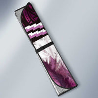 Pink Traditional Cloak Aotearoa Auto Sun Shade Maori Paua Shell Korowai Pattern - Polynesian Pride