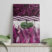 Pink Traditional Cloak Aotearoa Canvas Wall Art Maori Paua Shell Korowai Pattern LT14 - Polynesian Pride