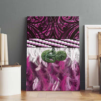 Pink Traditional Cloak Aotearoa Canvas Wall Art Maori Paua Shell Korowai Pattern LT14 - Polynesian Pride
