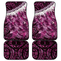 Pink Traditional Cloak Aotearoa Car Mats Maori Paua Shell Korowai Pattern LT14 - Polynesian Pride