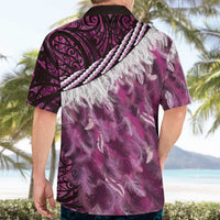 Pink Traditional Cloak Aotearoa Hawaiian Shirt Maori Paua Shell Korowai Pattern LT14 - Polynesian Pride
