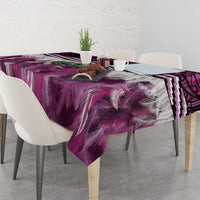 Pink Traditional Cloak Aotearoa Tablecloth Maori Paua Shell Korowai Pattern LT14 - Polynesian Pride