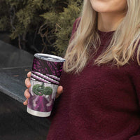 Pink Traditional Cloak Aotearoa Tumbler Cup Maori Paua Shell Korowai Pattern