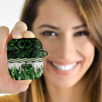 Green Traditional Cloak Aotearoa AirPods Case Maori Paua Shell Korowai Pattern LT14 - Polynesian Pride