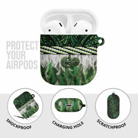 Green Traditional Cloak Aotearoa AirPods Case Maori Paua Shell Korowai Pattern LT14 - Polynesian Pride