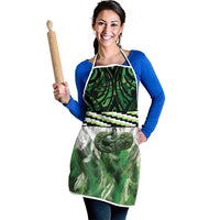 Green Traditional Cloak Aotearoa Apron Maori Paua Shell Korowai Pattern - Polynesian Pride