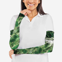 Green Traditional Cloak Aotearoa Arm Sleeves Maori Paua Shell Korowai Pattern LT14 - Polynesian Pride