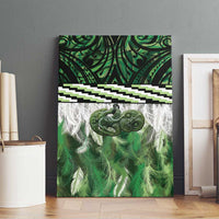 Green Traditional Cloak Aotearoa Canvas Wall Art Maori Paua Shell Korowai Pattern LT14 - Polynesian Pride