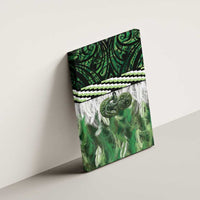 Green Traditional Cloak Aotearoa Canvas Wall Art Maori Paua Shell Korowai Pattern LT14 - Polynesian Pride