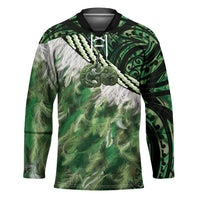 Green Traditional Cloak Aotearoa Hockey Jersey Maori Paua Shell Korowai Pattern LT14 Unisex Green - Polynesian Pride