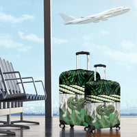 Green Traditional Cloak Aotearoa Luggage Cover Maori Paua Shell Korowai Pattern