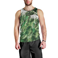 Green Traditional Cloak Aotearoa Men Tank Top Maori Paua Shell Korowai Pattern LT14 - Polynesian Pride