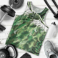 Green Traditional Cloak Aotearoa Men Tank Top Maori Paua Shell Korowai Pattern LT14 - Polynesian Pride
