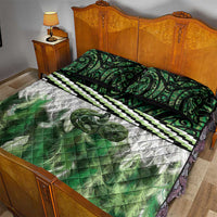 Green Traditional Cloak Aotearoa Quilt Bed Set Maori Paua Shell Korowai Pattern LT14 - Polynesian Pride