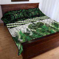 Green Traditional Cloak Aotearoa Quilt Bed Set Maori Paua Shell Korowai Pattern LT14 - Polynesian Pride