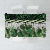 Green Traditional Cloak Aotearoa Tablecloth Maori Paua Shell Korowai Pattern LT14 Green - Polynesian Pride