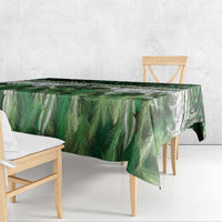 Green Traditional Cloak Aotearoa Tablecloth Maori Paua Shell Korowai Pattern LT14 - Polynesian Pride