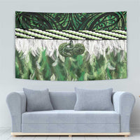 Green Traditional Cloak Aotearoa Tapestry Maori Paua Shell Korowai Pattern
